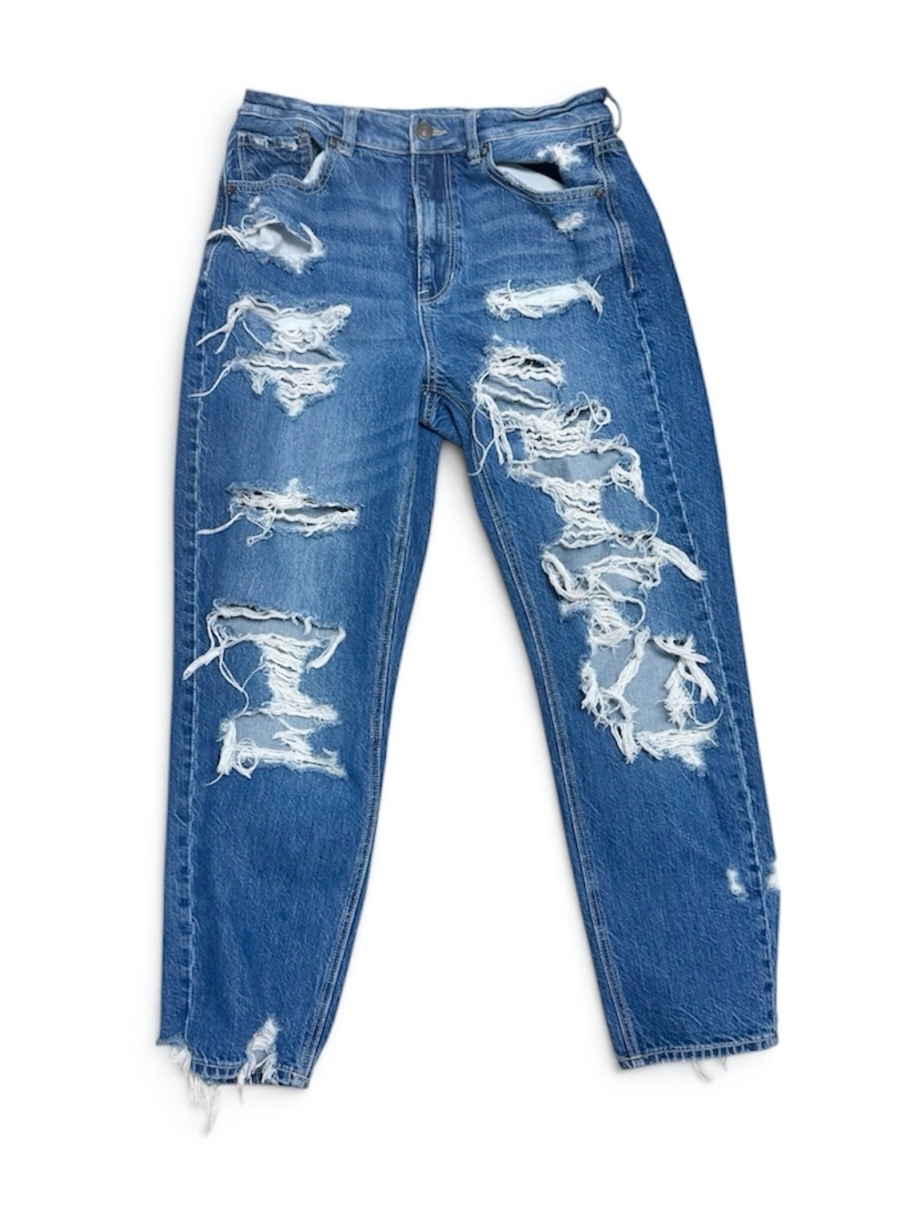 American Eagle Outfitters Distressed Boyfriend Jeans in Blue size 8 regular